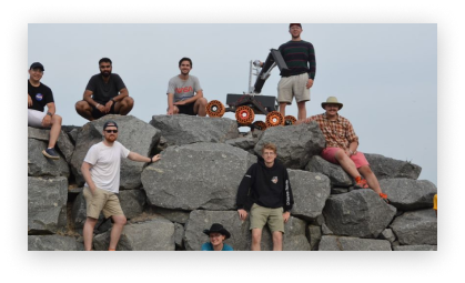 UORover team posing with the rover