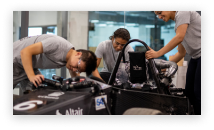 Formula uOttawa team working on their car